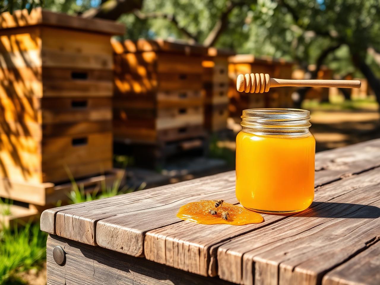 Honey harvesting with a local beekeeper