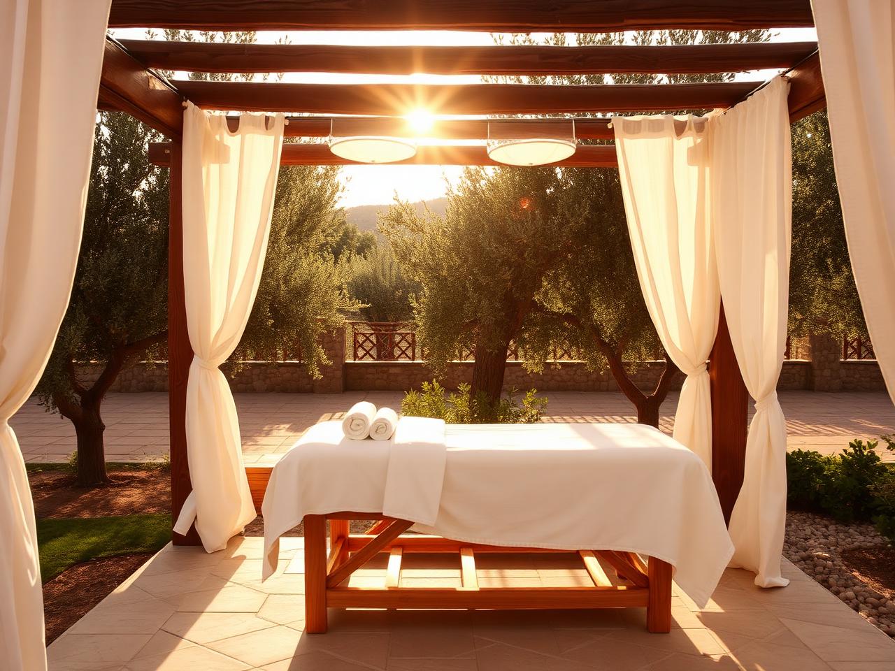 Outdoor massage and PURE spa